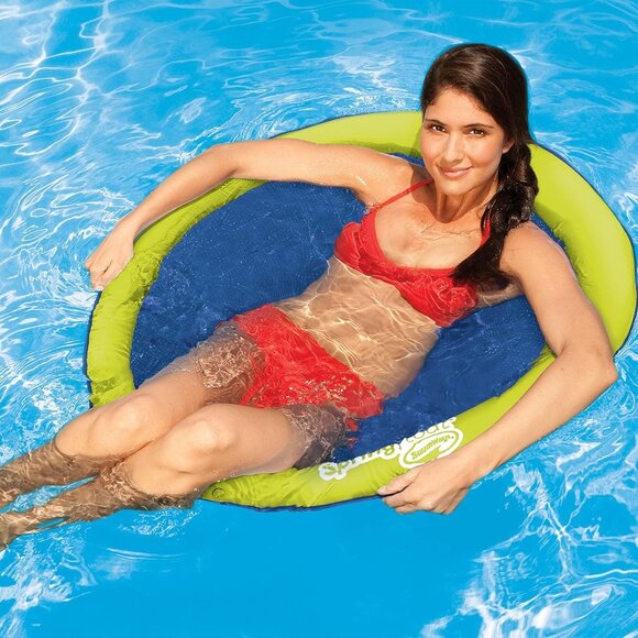 SwimWays Spring Float - Adult Pool Lounger- Pink and Turquoise - Picture 10 of 10